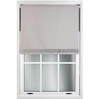 Grey Blackout Fabric with Silver Glitter Accent - Trimmable Roller Blind