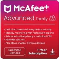 MCAFEE Plus Advanced Family - 1 year for unlimited devices (download)
