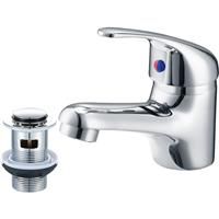 Home Standard® Dallas Bathroom Single Lever Chrome Mono Basin Sink Mixer Tap with Slotted Spring Waste | 10 Year Guarantee