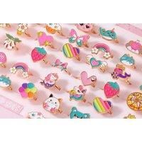 36Pcs Cartoon Adjustable Rings Set For Girls