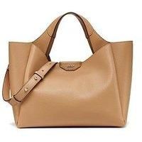 DKNY Women Willa Satchel 100% Polyurethane, Cappucino, Large