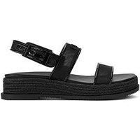 Dkny Bernae Slingback Wedge Espadrille Sandals - Black