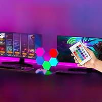 RGB LED Quantum Light USB 5V Cellular Hexagonal Lights Background Wall Atmosphere Lamp 18-Color