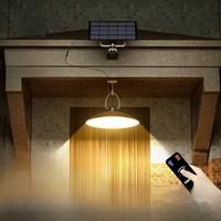 2Heads Solar Pendant Light LED Dusk to Dawn Hanging Shed Lamp Flood Light Sense Auto On/Off