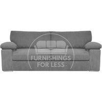 Delta Large Fabric 3 Seater Sofa With Padded Arms Jumbo Cord