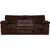 Delta Large Fabric 3 Seater Sofa With Padded Arms Jumbo Cord