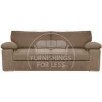 Delta Large Fabric 3 Seater Sofa With Padded Arms Jumbo Cord