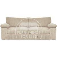 Delta Large Fabric 3 Seater Sofa With Padded Arms Jumbo Cord
