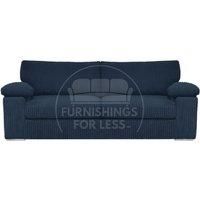 Delta Large Fabric 3 Seater Sofa With Padded Arms Jumbo Cord