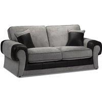 Portland Fabric 2 Seater Sofa Chesterfield Rolled Arms Fabric and Leather Like Sofa