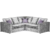 Crystal 5 Seater Crushed Velvet Fabric Corner Sofa L Shaped 2 Corner 2 - Full Back