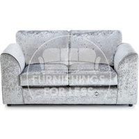 Crystal Crushed Velvet 2 Seater Sofa Full Back Curved Arm
