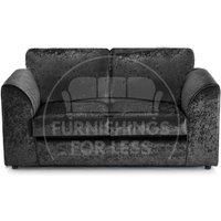 Crystal Crushed Velvet 2 Seater Sofa Full Back Curved Arm