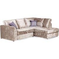 Crystal Crushed Velvet 3 to 4 Seater L Shaped Corner Sofa Right Hand Facing