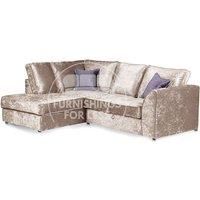 Crystal Crushed Velvet 3 to 4 Seater L Shaped Corner Sofa Left Hand Facing
