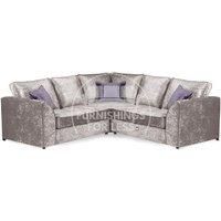 Crystal 5 Seater Crushed Velvet Fabric Corner Sofa L Shaped 2 Corner 2 - Full Back