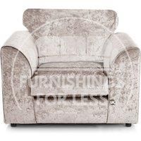 Crystal Crushed Velvet Single Seater Armchair Curved Arm