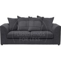 Casper Chenille 3 Seater Sofa Scatter Back Curved Arm