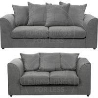 Casper Chenille Sofa Set 3 and 2 Seater Sofa Scatter Back Curved Arm