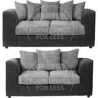 Luxor Jumbo Cord 3 + 2 Fabric Sofa Suite