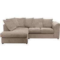 Fern Beige Chenille Fabric Chenille 3 to 4 Seater L Shaped Corner Sofa Left Hand Facing