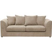 Fern Beige Chenille Fabric Chenille 3 Seater Sofa Scatter Back Curved Arm