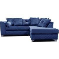 Victoria Soft Plush Velvet 3 to 4 Seater L Shaped Corner Sofa Right Hand Facing - Scatter Back