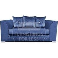 Victoria Soft Plush Velvet Fabric 2 Seater Sofa - Scatter Back