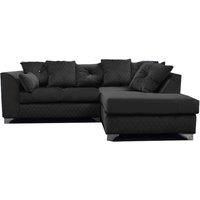 Victoria Soft Plush Velvet 3 to 4 Seater L Shaped Corner Sofa Right Hand Facing - Scatter Back
