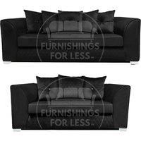 Victoria Soft Plush Velvet Fabric Sofa Set 3 and 2 Seater Sofa - Scatter Back