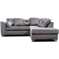 Victoria Soft Plush Velvet 3 to 4 Seater L Shaped Corner Sofa Right Hand Facing - Scatter Back