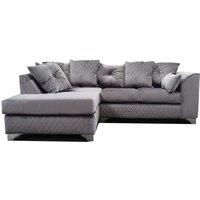 Victoria Soft Plush Velvet 3 to 4 Seater L Shaped Corner Sofa Left Hand Facing - Scatter Back