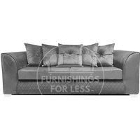 Victoria Soft Plush Velvet Fabric 3 Seater Sofa - Scatter Back