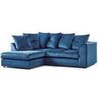 Fernando Soft Plush Velvet 3 to 4 Seater L Shaped Corner Sofa Left Hand Facing - Scatter Back
