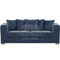 Ella Boxed Arm Plush Velvet Fabric 3 Seater sofa Black