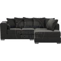 Ella Boxed Arm Plush Velvet 3 to 4 Seater L Shaped Corner Sofa Gold Right Hand Facing