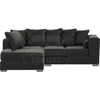 Ella Boxed Arm Plush Velvet 3 to 4 Seater L Shaped Corner Sofa Grey Left Hand Facing