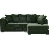 Ella Boxed Arm Plush Velvet 3 to 4 Seater L Shaped Corner Sofa Gold Right Hand Facing