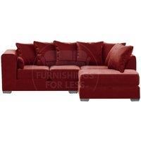 Ella Boxed Arm Plush Velvet 3 to 4 Seater L Shaped Corner Sofa Gold Right Hand Facing