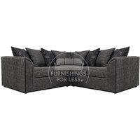 Byron Dundee Chenille Fabric 5 Seater L Shaped Corner Sofa Grey or Light Grey