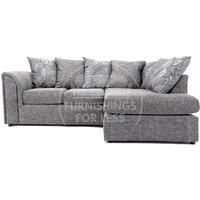 Byron Dundee Chenille Fabric 3 to 4 Seater L Shaped Corner Sofa Grey or light Grey Right Hand Facing