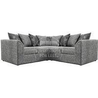 Byron Dundee Chenille Fabric 5 Seater L Shaped Corner Sofa Grey or Light Grey