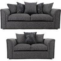 Byron Dundee Chenille Fabric Sofa Set 3 and 2 Seater sofa Grey or Light Grey