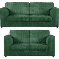 Luxor Jumbo Cord 3 + 2 Fabric Sofa Suite - Fullback