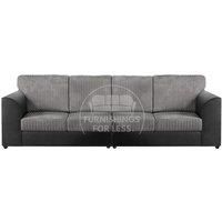 Luxor Long Fabric Jumbo Cord 4 Seater Sofa - Full Back