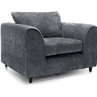 Monaco Chenille Fabric Single Seater Armchair Curved Arm