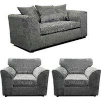 Monaco Chenille Fabric 3 Piece Sofa Suite - 2 Seater and 2 Armchairs