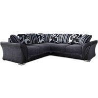 Lisbon Black and Grey L Shaped 5 Seater Fabric Corner Sofa