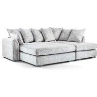 Chiswick Fabric Corner Sofa Silver Fox with Footstool - Right Hand Facing