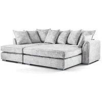 Chiswick Fabric Corner Sofa Silver Fox with Footstool - Left Hand Facing